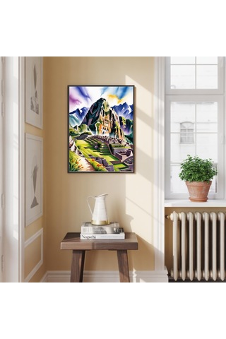 Machu Picchu Suluboya Baskı - Peru And Dağları Duvar Sanatı