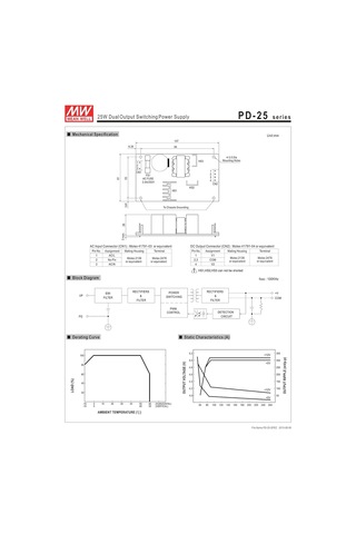 Powernex Ortalama İyi Pd -2515 15v -15v 0.8a 24.9w Çift Çıkış Anahtarlama Güç Kaynağı