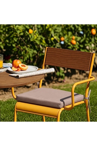 Sandalye Oturum Minderi Renkli 40x40x4 Bağcıklı Çıkarılabilir Kılıflı Çökme Yapmaz Açık Gri 2'li Çok Renkli
