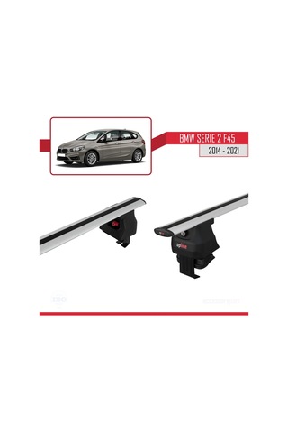 Bmw 2 Serisi F45 Active Tourer 2014-2021 Arası İle Uyumlu Ace-4 Ara Atkı Tavan Barı Gri