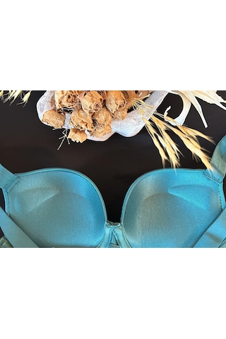 Orkide Işıltılı Askılı Bra Push Up Foam Cup 8825 Yeşil