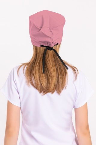 Unisex Koyu Pudra Kalp Ritim Nakışlı Doktor Hemşire Hastane Medikal Cerrahi Bonesi Pudra