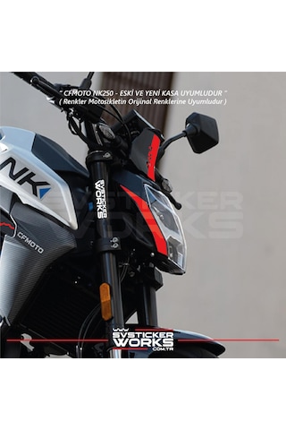 Cfmoto 250nk Siper Sticker Siperlik Tur Camı Sticker Nk Yazılı Etiket Kırmızı