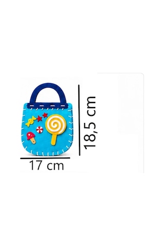 Tineke Kendin Yap Keçe Çanta Yapım Seti Mavi Lolipop Desenli, Eğitici Oyuncak Hobi Ve El Sanatları