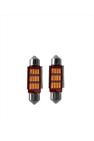 Canbus Turuncu Sofit Led Ampul Araç Içi Aydınlatma Ve Plaka Aydınlatma 41mm Turuncu Sofit