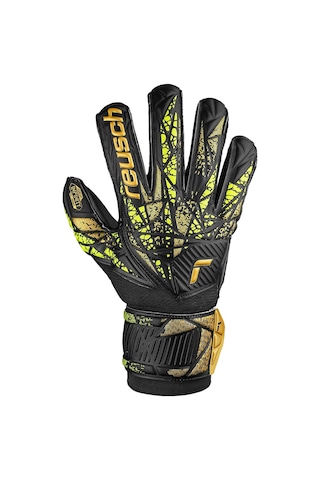 Reusch Attrakt İnfinity Finger Support 5470710 Kemikli Kaleci Eldiveni Siyah - Sarı