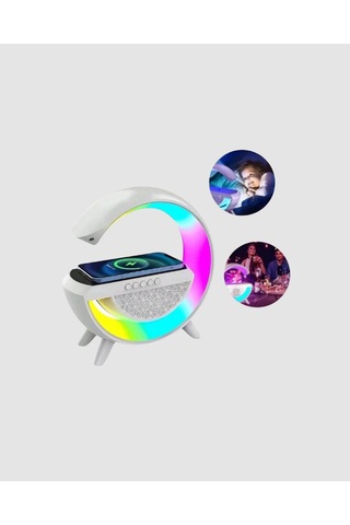 Mey İthalat Kablosuz Şarjlı Bluetooth Hoparlör Ve Gece Lambası Nfc, Fm Radyo, Rgb Işık