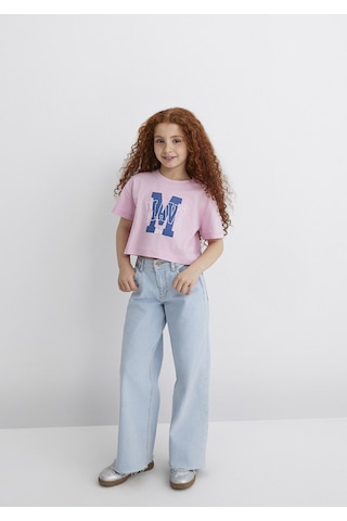 Mavi - M Logo Baskılı Pembe Tişört 7610276-86953 Pembe