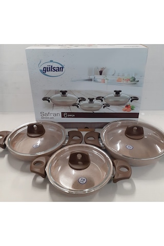 Gülsan Safran Granit Sahan Set Cam Kapaklı