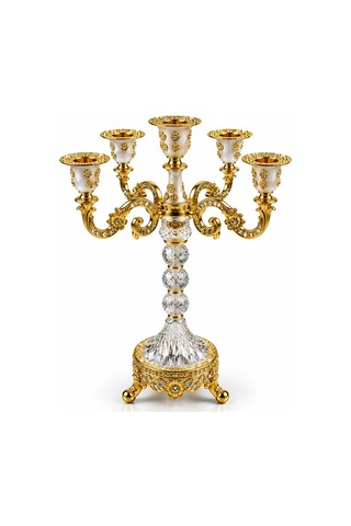 Kristal Şamdan Mumluk Şık Obje Salon Süsü Modern Parça