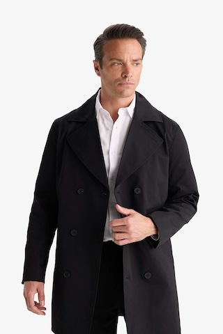 Defacto Slim Fit Dar Kesim Kemerli Düğmeli Trençkot D5528ax25aubk27 Siyah