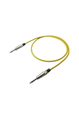 Estello E1001B 1 Mt Sarı 6.3Mm+6.3Mm Gitar Ara Jak Kablo