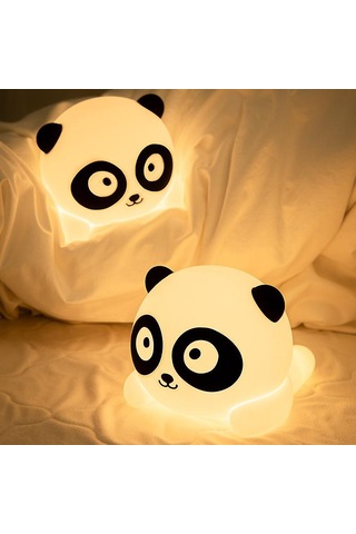 Çocuklar İçin Sevimli Gece Lambası Panda Lamba 7 Renk Değiştiren Silikon Dokunmatik Diğer