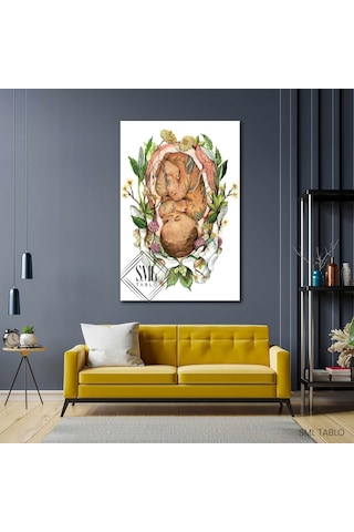 Doğum Kanalındaki Bebek Kadın Doğum Kanvas Tablo 70x100 Cm