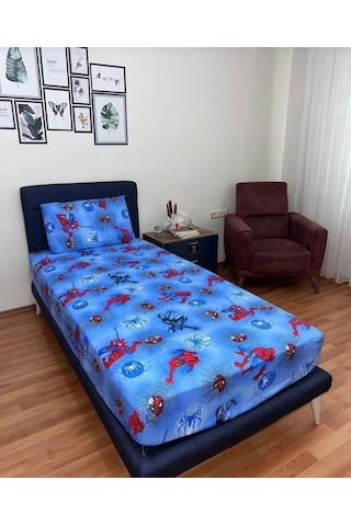 Tek Kişilik Lastikli Fitted Çarşaf Takımı Örümcek Adam