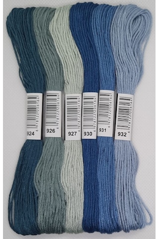 Almila 6 Adet Muline 8 Metre 6 Kat Farklı Renk Kanaviçe Nakış Ipi (527089898)
