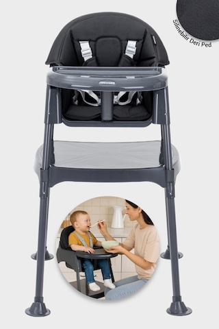 Wellgro Growup Çalışma Masalı Mama Sandalyesi, Siyah