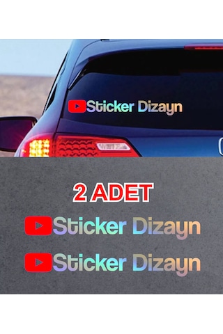Kişiye Özel Youtube 2 Adet Sticker - Araba Oto Motosiklet Karavan Sticker Etiket 00307 30 Cm