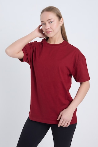 Velvoria Unisex Oversize Basic 3'lü Bordo Renk T-shirt Çok Renkli22