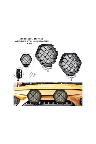 OFF ROAD Çalışma Lambası 45w Metal Kafesli Siyah 16 Led 2 ADET