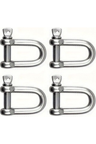 Besthome1 Tcherchı 4 Parça Ağır Hizmet 304 Paslanmaz Çelik D Pranga Gümüş Gümüş