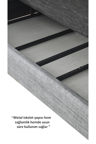 Flavia 3'lü Kanepe Salon, Oturma Odası Yataklı Bazalı Gri