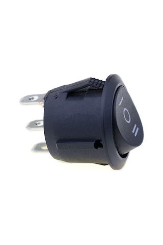 Alkatroni Yuvarlak 3 Pin Anahtar Rocker Switch Mini Buton Siyah 3 Durumlu 23 MM