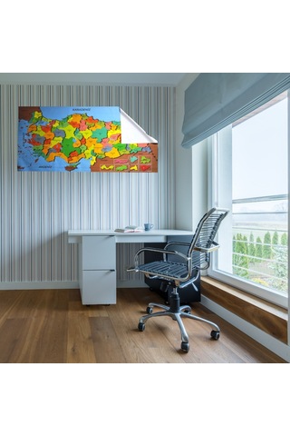 Buffer Renkli Türkiye Haritası Manyetik Yapıştırıcı Gerektirmeyen Duvar Stickerı 118 Cm 56 Cm Açık Kahverengi