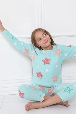 Sleeproom Kişlik Çocuk Polar Pijama Takim Turkuaz
