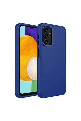 Samsung Uyumlu Galaxy A04s Kılıf Metal Çerçeve Ve Buton Tasarımlı Silikon Kapak