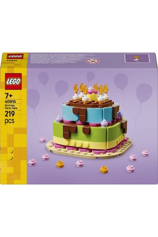 LEGO® Doğum Günü Pastası 40815 – 7 Yaş ve Üzeri Çocuklar için Mum İçeren Dekoratif Oyuncak Yapım Seti (219 Parça)
