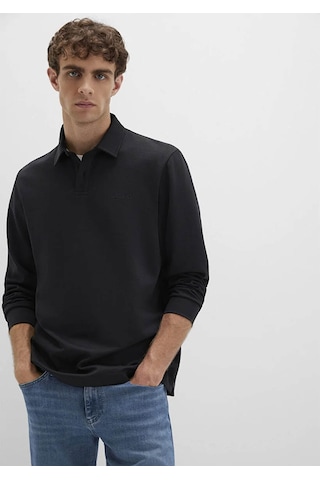 Mavi Düğme Detaylı Siyah Erkek Polo Yaka T-shirt M0613043-900 Siyah