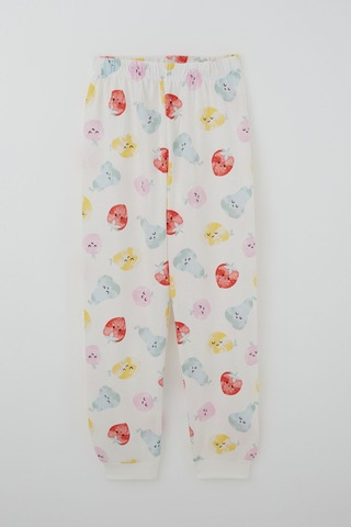 Paty Kıds Kız Çocuk Pijama Takımı Kısa Kollu Neşeli Meyveler 8-12 Yaş, Beyaz