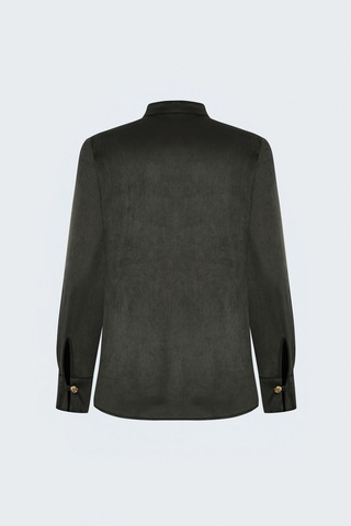 Sateen Süet Gömlek - Haki-138119