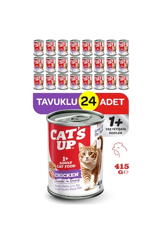Cats Up Yaş Yetişkin Kedi Maması Tavuklu 415gr 24lü