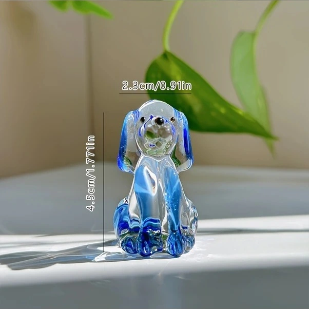 Trendooze Siyah El Yapımı Kristal Köpek Heykeli - Masüstü Hediye