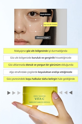 Goodal Yeşil Mandalina Özlü, Aydınlatıcı Göz Altı Maskesi Green Tangerine Vita C Eye Gel Patch