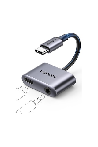 Ugreen Usb-c 3.5mm Kulaklık Jakı Ses Adaptörü Ve Şarj Cihazı Dac Tip C - Aux Kulaklık Ayırıcı, 60164 -