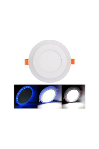 Çift Renkli 3+3 Watt Led Panel Tavan Spot Lambası - Mavi-beyaz Abanoz