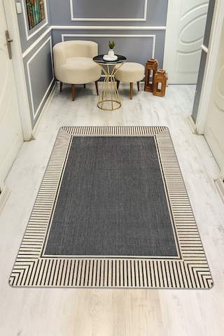 Modern Desenli Dijital Baskı Kaymaz Taban Halı H0956 Renkli