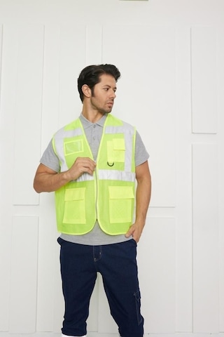 Orange Safety Mühendis Tipi Fileli İkaz Yeleği Sarı