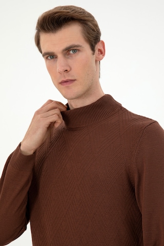 U.S. Polo Assn. Erkek Slim Fit Yarım Balıkçı Yaka Kahverengi Kazak 50297038-VR029