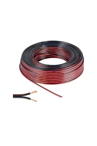 Kablo 2 X 0,75 Mm Bitişik Yassı Kordon Hoparlör Kablosu Siyah Bakır 5 Metre Diğer