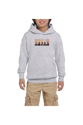 Zepplin Giyim When They See Us Team Gri Çocuk Kapşonlu Sweatshirt Gri