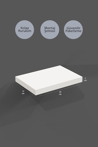 Yankı-BYEG 2li 20 cm Mat Beyaz Mdf Mini Duvar Rafı Çiçeklik