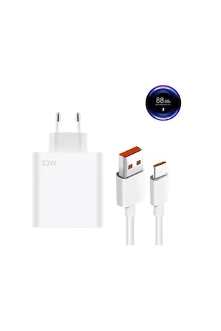 33w Süper Hızlı Şarj Aleti Seti Adaptör Ve Usb To Type-c Kablo