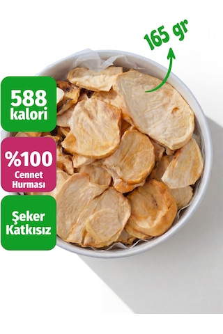 Freeze Dried Dilim Cennet Hurması Dondurularak Kurutulmuş Meyve Cipsi 165 G