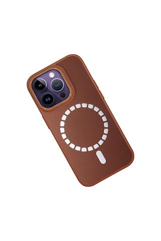 İphone 13 Pro Kılıf Hbc-156 Forum Magneticsafe Kapak - Kahverengi