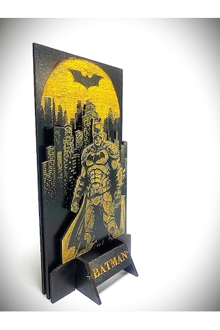 Dükkan Design Lazer Kazıma Kara Şovalye El Boyama Ahşap Biblo Çok Renkli