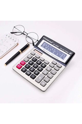 12 Haneli Geniş Lcd Ekran, Pilli Büyük Düğmeli Hesap Makinesi